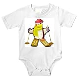 Onesie with penguin, skier, cartoon, bird, animal, skiing