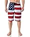 Mens USA Flag Microfiber Hybrid Board Shorts Red XL