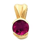 14K Yellow Gold Rhodolite Garnet Pendant