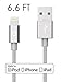 Volts Nylon Braided Sync & Charge USB Cable with 8-Pin Lightning Connector for Apple iPhone 6, 6 Plus, iPod, iPad, Apple MFi Certified, 2 Meter - Silver