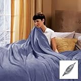 Sunbeam SlumberRest RoyalMink Microfiber & Fleece Electric Heated Warming Throw Blanket, Lagoon Blue Sunbeam SlumberRest RoyalMink Microfiber & Fleece Electric Heated Warming Throw Blanket, Lagoon Blue
