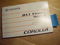 2003 Toyota Corolla Owners Manual