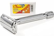 Parker 82R Super HeavyWeight Butterfly Open Double Edge Safety Razor and 10 Shark Double Edge Blades
From Parker Safety Razor
