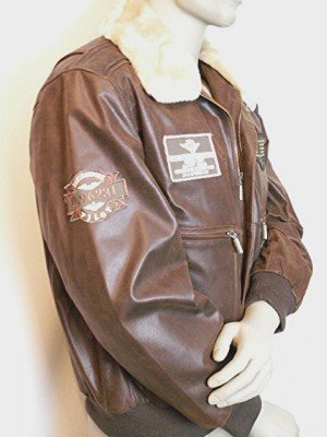 Lederjacke im Bomberjackenstyle -braun- Größe: 46-56