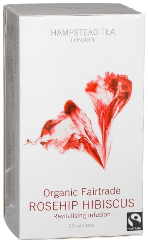 Hampstead Tea Organic Fairtrade, Rosehip Hibiscus Tea, 20-Count Sachets 