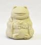 Small Meditating Frog Statue Old Stone Beige