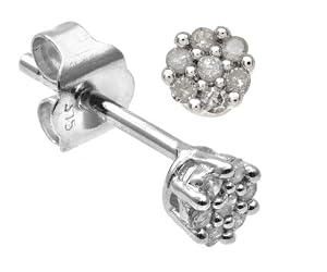 0.07 Carat Diamond Earrings in 9ct White Gold