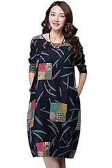 Cotton Long Sleeves Midi Dress 