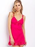 La Senza Knitted Satin Trim Fuchsia chemise
