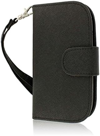 Samsung Galaxy Exhibit Case (T599), MPERO FLEX FLIP Series Premium PU Leather Wallet [3 Pockets] Inner Flexible TPU Slim Fit Case for Galaxy Exhibit with Magnetic Flap & Hand Strap [Perfect Fit & Precise Port Cut Outs] - Black