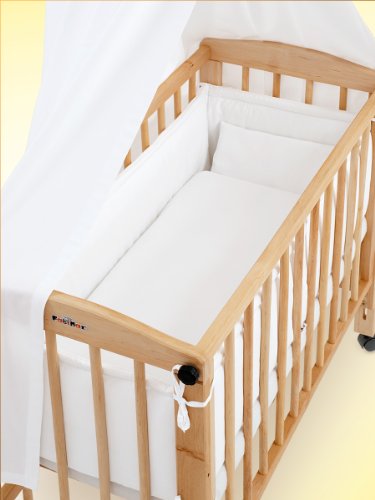 Imagen 2 de FabiMax cuna de colecho PRO, incluye textil de cuna Amelie completo blanco, colchón SILVER