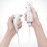 White Wireless System Nunchuck and Remote Controller for Nintendo Wii