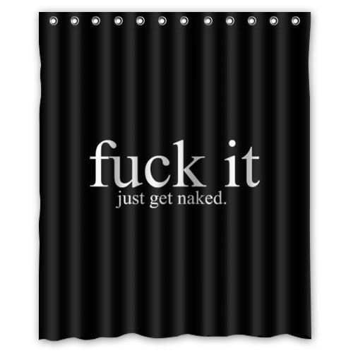sa open Fuck It Just Get Naked Waterproof Shower Curtain Cartoon Pictures Design 72 X 72 Inch