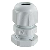Amico 10 Pcs PG9 White Plastic Waterproof Cable Glands Joints