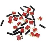 Sunkee 10 Pairs Ultra T Plug Connectors Deans Style For RC LiPo Battery Male and Female + Shrink Tubing (20-Pack) Set