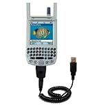 Coiled Power Hot Sync and Charge USB Data Cable w/ Tip Exchange for the PalmOne Treo 270 - Gomadic Brand