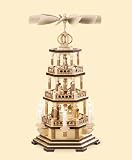 Weihnachtspyramiden 3-stöckige Pyramide - Heilige Geschichte - 58 cm - 120 V Elektromotor (US-Norm)