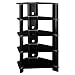 Bush Furniture Segments Audio Tower, Gloss Black/Bright Silver