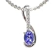 14K White Gold Tanzanite and Diamond Pendant