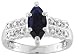PLATINUM OVER STERLING SILVER 1.15CT SAPPHIRE AND DIAMOND ACCENT RING