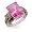 Eve's Addiction Pink CZ Marcasite Sterling Silver Ring-CLEARANCE- FINAL SALE, 6