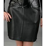 BGSD Women's Lambskin Leather Mini Skirt - Misses & Petite