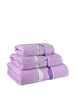 Flor De Algodón Juego De Toallas Corazones (Violeta)