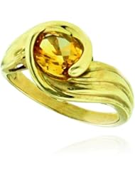 10k Yellow Gold Citrine Oval Gemstone Ring, Birthstone of November