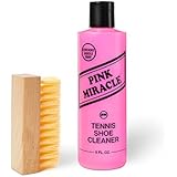 Pink Miracle Bottle - Shoe Cleaner - 8 Oz. Fabric Cleaner Solution With Free BONUS Brush - Works on Leather, Whites, Nubuck, Golf Shoes, Basketball Shoes, Boots, Sandals, Home and Car Upholstery - NON TOXIC