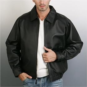 Men's Raglan Sleeve Leather Bomber Jacket - Regular, Tall, Big, Big & Tall