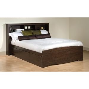Espresso Storage Bed With Headboard - Full Size by Prepac