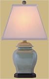 Asian Home D&eacute;cor - 21" Fine Chinese Celadon Oriental Spice Jar Bedside Lamp w/ Celadon Finial