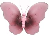 Brown Pink Two-Tone Butterfly nylon hanging ceiling wall baby nursery room wedding decor decoration
