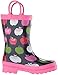Hatley Girls' Little Printed Rain Boot, Nordic Apples, 11 US Child