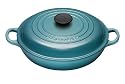 Le Creuset Cast Iron Shallow Casserole, Teal, 26 cm