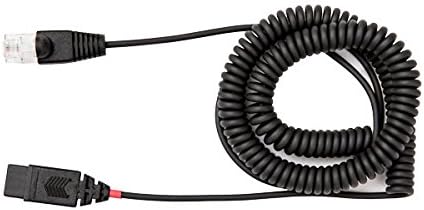 VXi 203556 QD 1077P RJ45 Lower Cord for connecting VXi P-QD and Plantronics headsets to compatible phones