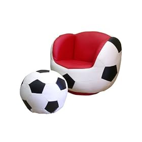 2 pcs Swivel Chair and Ottoman Set with Soccer Design by visiondecor Furniture