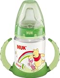 Produkt-Bild: NUK 10215093 First Choice Trinklern-Flasche Disney Winnie aus PP 150 ml, mit Soft-Trinkt&uuml;lle aus Silikon ab 6 Monate, auslaufsicher, BPA frei, gr&uuml;n