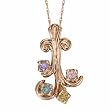14K Rose Gold Mother's Pendant - 4 Gemstone -- YOU CHOOSE THE COLORS!
