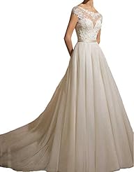 A-line Scoop Neck Applique Lace 2015 Tulle  Dress