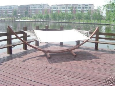 Wooden Arc Hammock Stand,new + Quilted Double Hammock, Double Padded