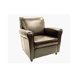 Dark Brown Full Leather Club Chair by Wholesale Interiors