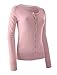 LE3NO Womens Lightweight Round Neck Fine Knit Cardigan Sweater with Stretch (XS-2XL)