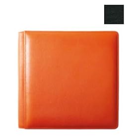 VINTAGE BLACK smooth-grain leather #106 scrapbook album by Raika - 12x12