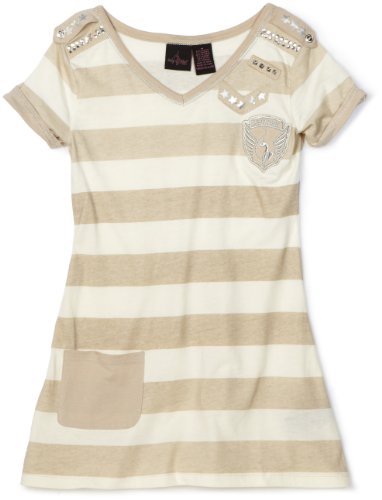 Baby Phat Girls 7-16 Striped Top, Beige, Large