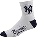 MLB New York Yankees Men's Quarter Socks, Large, White