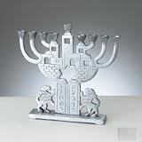 Jerusalem 10 Commandments Aluminum Chanukah Menorah
