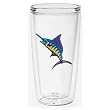 Colorful Caribbean Marlin 16 oz Insulated Beverage Tumbler, Clear