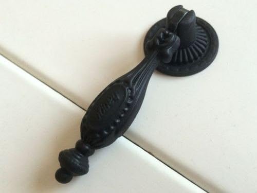 Dresser Door Drawer Pull Handles Knobs Black Retro Bail Drop Dresser Pull Drawer Knob Pulls Kitchen Cabinet Door Handle (Drop Knob pull)
