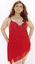 CLEARANCE Plus Size Red Stretch Chiffon Angled Chemise 1x/2x 3x/4x 5x/6x